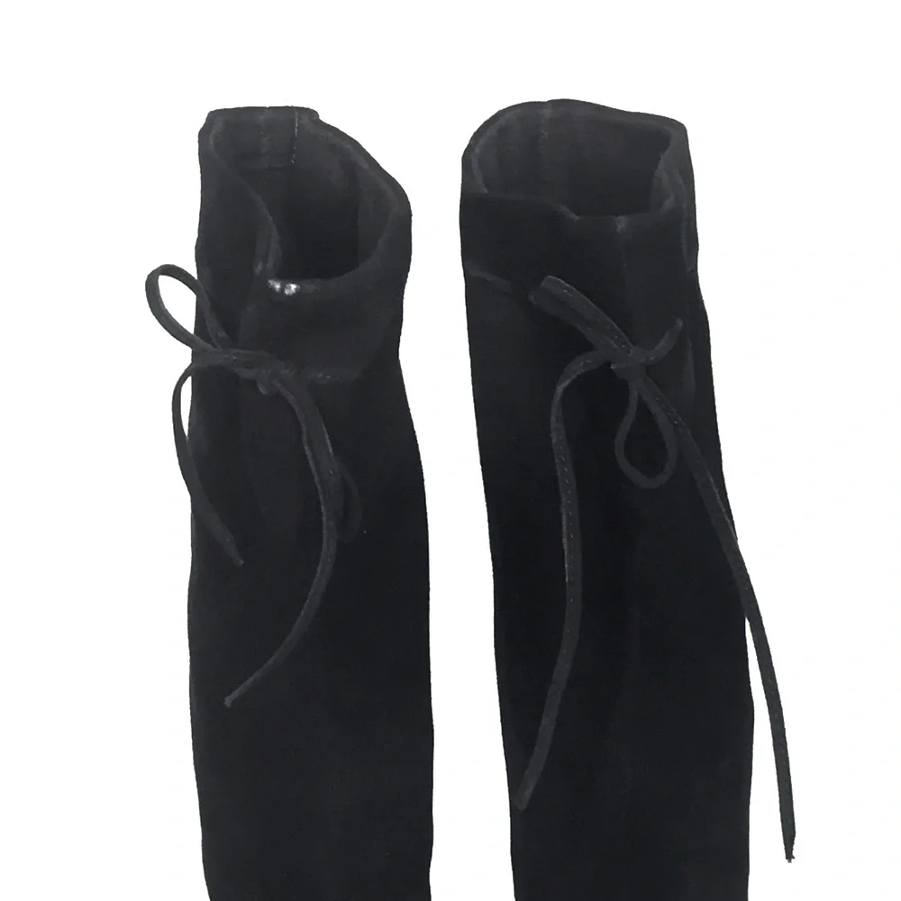 SPLENDID Over the Knee Boots Black Leather Suede Size 6M